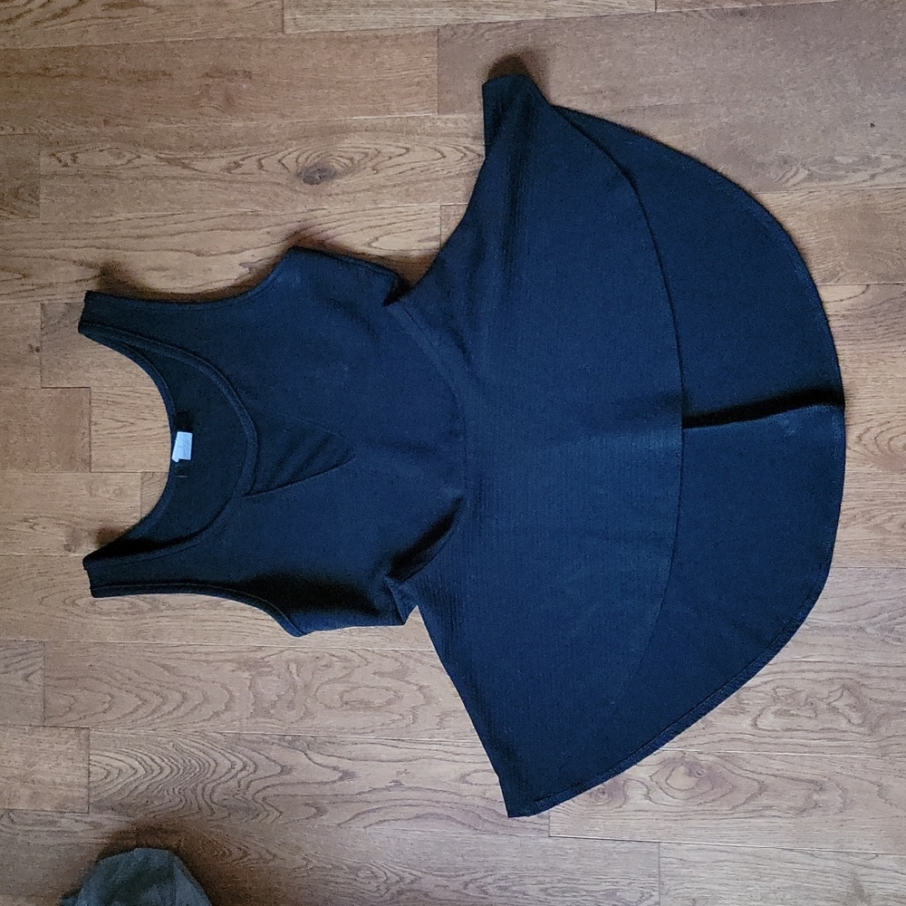 Black Peplum Sleeveless Shirt
